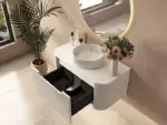 UNICASA ROM-900-MW ROME FLUTED CURVE WALL HUNG VANITY 900MM MATTE WHITE - Urban Designs Bathroom and Kitchen