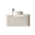 UNICASA ROM-900-MW ROME FLUTED CURVE WALL HUNG VANITY 900MM MATTE WHITE - Urban Designs Bathroom and Kitchen