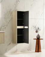 UNICASA TBRH-35120-NO RHEA FLUTED TALL BOY NATURAL OAK - Urban Designs Bathroom and Kitchen