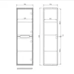 UNICASA TBRH-35120-NO RHEA FLUTED TALL BOY NATURAL OAK - Urban Designs Bathroom and Kitchen