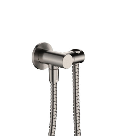 Universal Hand Shower Bracket & Hose, Round Plate, Brushed Nickel