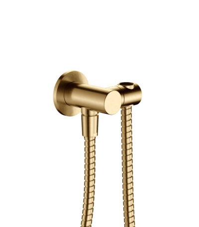Universal Hand Shower Bracket & Hose, Round Plate, Urban Brass