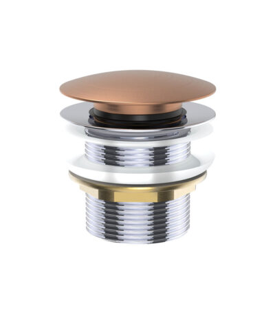 Universal Pull-Out/Pop-Up Brass Cap Bath Waste, Non-Overflow, Brushed Copper