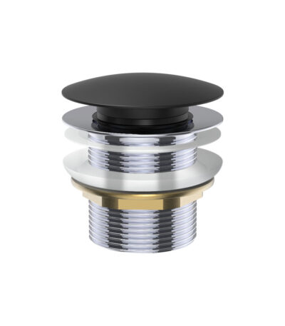 Universal Pull-Out/Pop-Up Brass Cap Bath Waste, Non-Overflow, Matte Black