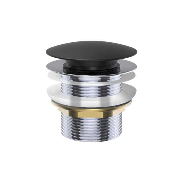 Universal Pull-Out/Pop-Up Brass Cap Bath Waste, Non-Overflow, Matte Black