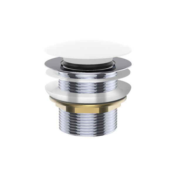 Universal Pull-Out/Pop-Up Brass Cap Bath Waste, Non-Overflow, Matte White