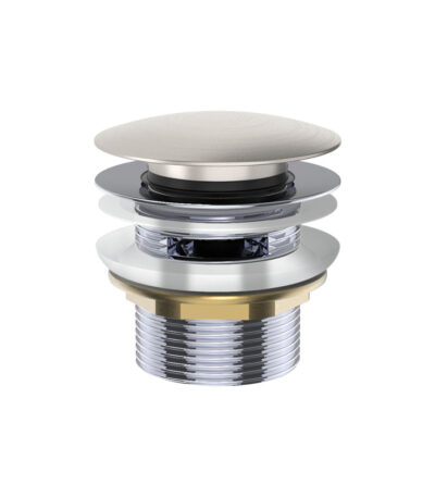 Universal Pull-Out/Pop-Up Brass Cap Bath Waste with Overflow, Brushed Nickel