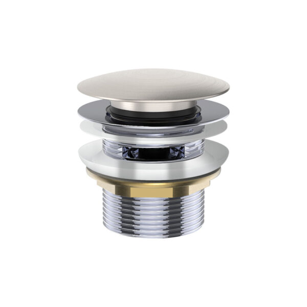 Universal Pull-Out/Pop-Up Brass Cap Bath Waste with Overflow, Brushed Nickel