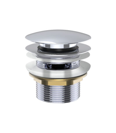 Universal Pull-Out/Pop-Up Brass Cap Bath Waste with Overflow, Chrome