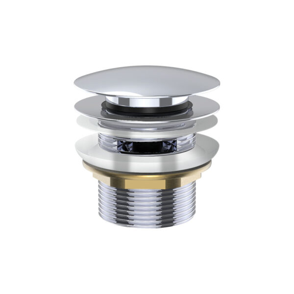 Universal Pull-Out/Pop-Up Brass Cap Bath Waste with Overflow, Chrome
