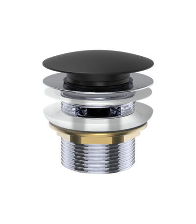 Universal Pull-Out/Pop-Up Brass Cap Bath Waste with Overflow, Matte Black