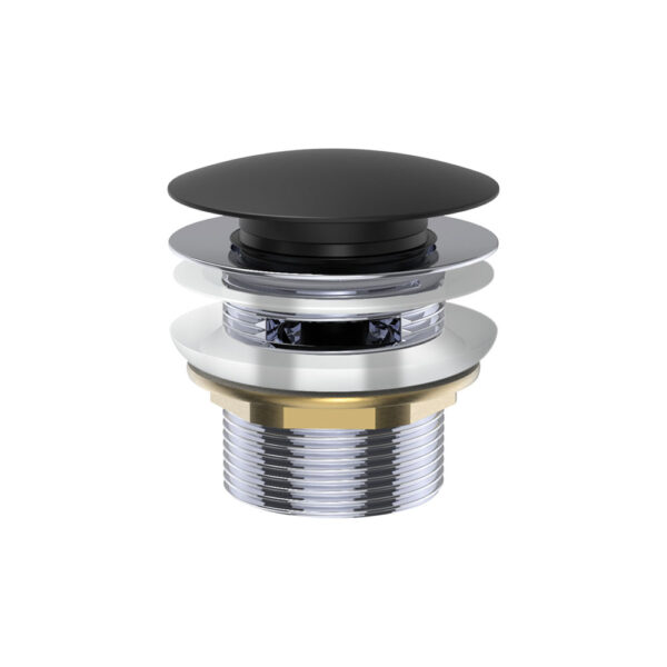 Universal Pull-Out/Pop-Up Brass Cap Bath Waste with Overflow, Matte Black