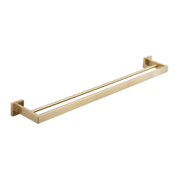 Vaada Double Towel Rail 760mm - Brushed Brass