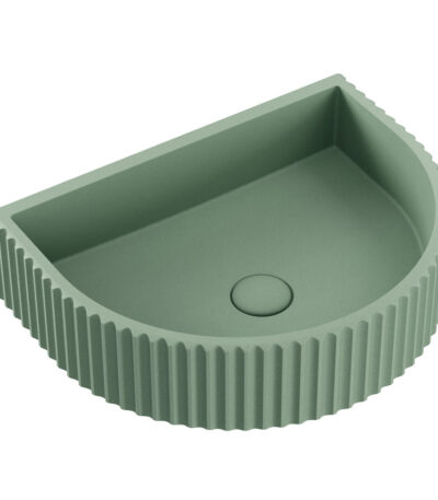 Valentina Fluted Arch Concrete Wall Basin, Sage