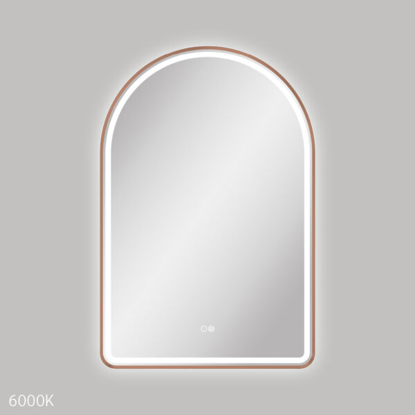  Valentina LED Brushed Copper Framed Mirror, 600 x 900mm