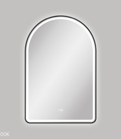  Valentina LED Matte Black Framed Mirror, 600 x 900mm