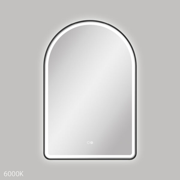  Valentina LED Matte Black Framed Mirror, 600 x 900mm