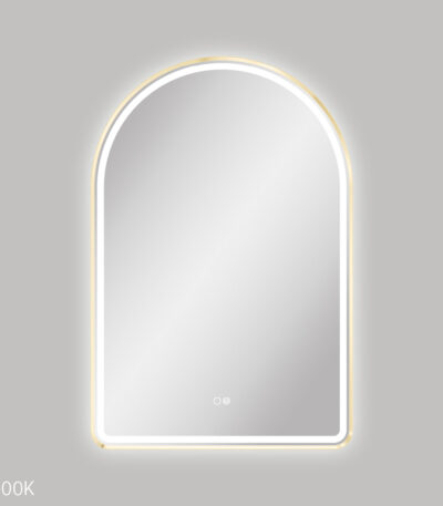  Valentina LED Urban Brass Framed Mirror, 600 x 900mm
