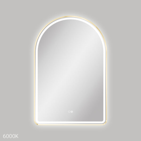  Valentina LED Urban Brass Framed Mirror, 600 x 900mm