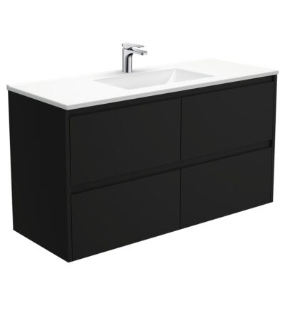 Vanessa Amato 1200 Satin Black Wall-Hung Vanity