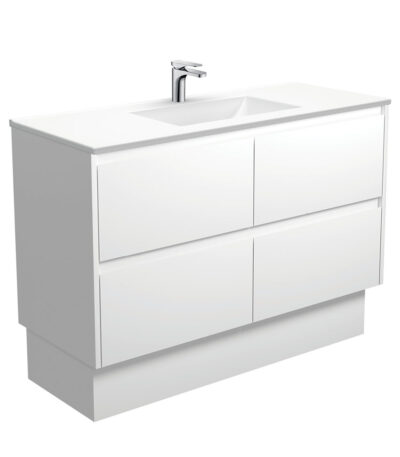 Vanessa Amato 1200 Satin White Vanity On Kick