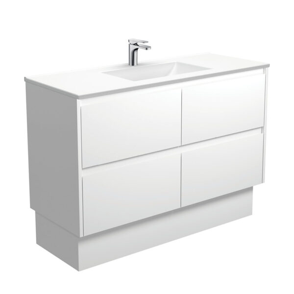 Vanessa Amato 1200 Satin White Vanity On Kick