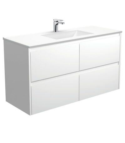 Vanessa Amato 1200 Satin White Wall-Hung Vanity