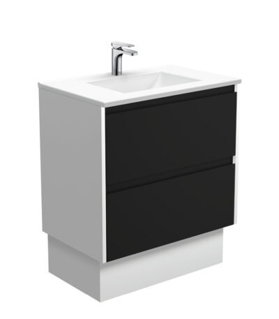Vanessa Amato 750 Satin Black Vanity On Kick, Satin White Panels