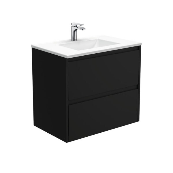 Vanessa Amato 750 Satin Black Wall-Hung Vanity