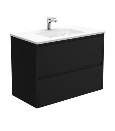 Vanessa Amato 900 Satin Black Wall-Hung Vanity