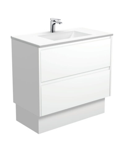 Vanessa Amato 900 Satin White Vanity On Kick