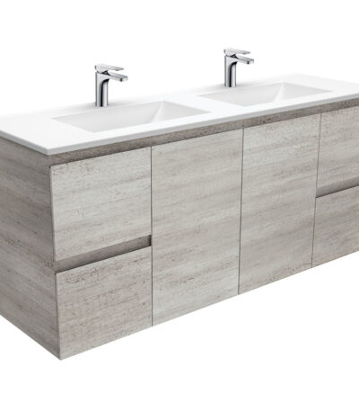 Vanessa Edge Industrial 1500 Double Bowl Wall-Hung Vanity