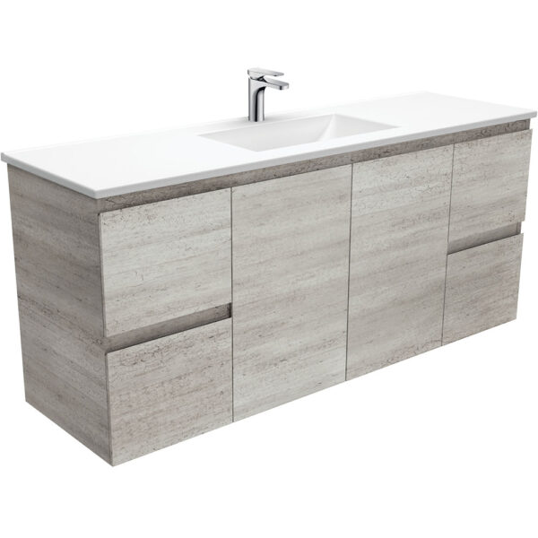 Vanessa Edge Industrial 1500 Single Bowl Wall-Hung Vanity