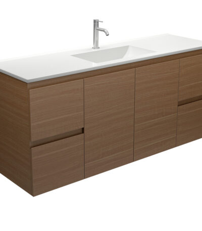 Vanessa Edge Walnut 1500 Single Bowl Wall Hung Vanity