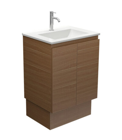 Vanessa Edge Walnut 600 Vanity on Kick