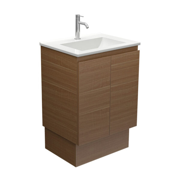 Vanessa Edge Walnut 600 Vanity on Kick