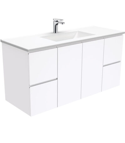 Vanessa Fingerpull Gloss White 1200 Wall-Hung Vanity