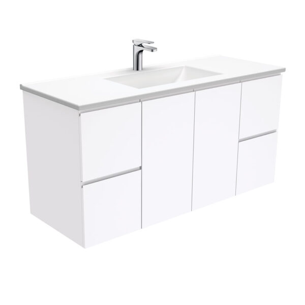 Vanessa Fingerpull Gloss White 1200 Wall-Hung Vanity