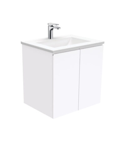 Vanessa Fingerpull Gloss White 600 Wall-Hung Vanity