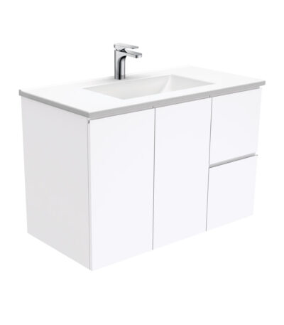 Vanessa Fingerpull Gloss White 900 Wall-Hung Vanity