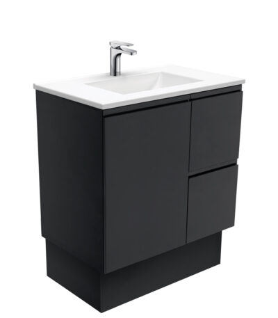 Vanessa Fingerpull Satin Black 750 Vanity On Kickboard