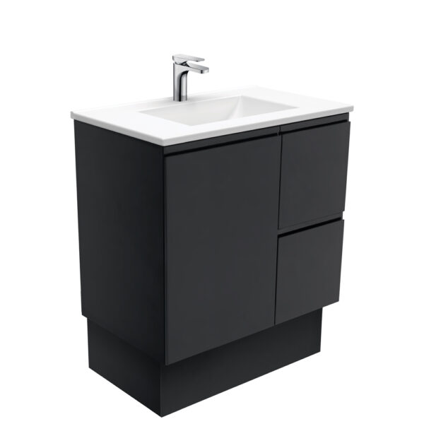 Vanessa Fingerpull Satin Black 750 Vanity On Kickboard