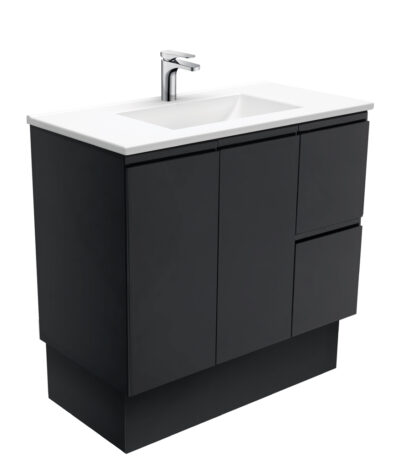 Vanessa Fingerpull Satin Black 900 Vanity On Kickboard