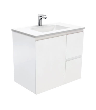 Vanessa Fingerpull Satin White 750 Wall-Hung Vanity