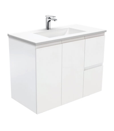 Vanessa Fingerpull Satin White 900 Wall-Hung Vanity