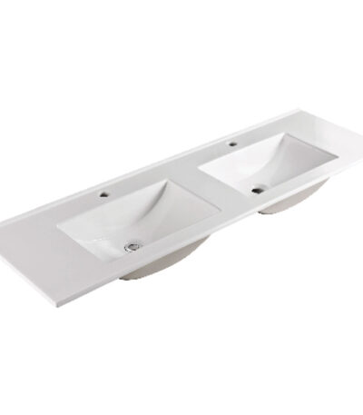 Vanessa Full Depth Double Bowl Poly-Marble Basin Top 1500