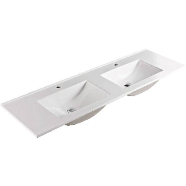 Vanessa Full Depth Double Bowl Poly-Marble Basin Top 1500