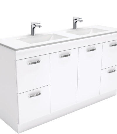 Vanessa Unicab 1500 Double Bowl Vanity On Kickboard