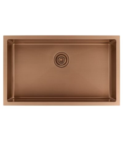 Vari - Single Sink 750mm - Brushed Copper w Rack