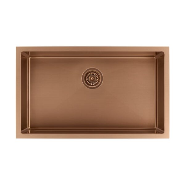 Vari - Single Sink 750mm - Brushed Copper w Rack